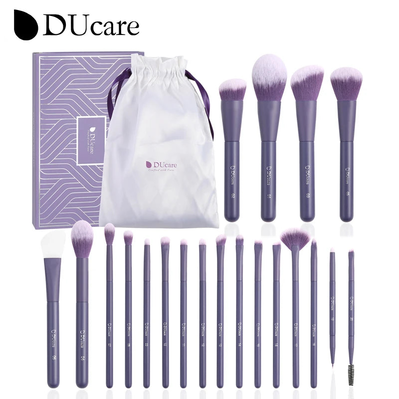 DUcare Purple - Set de 20 Pinceaux Professionnel avec Sac de Rangement